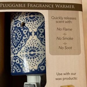 Pluggable Fragrance Warmer - Blue Pattern wax not included.